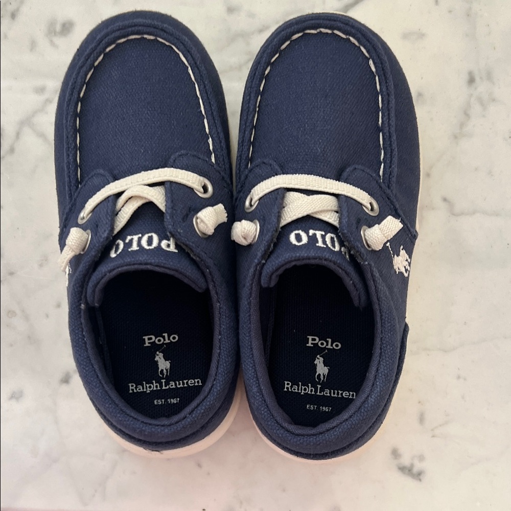 Polo by Ralph Lauren Kids' Moccasins in Navy and White